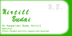 mirtill budai business card